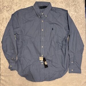 Ralph Lauren Blue Gingham Button-Down Shirt, Men’s XL, New
